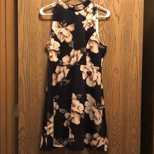 Navy Blue Floral Dress